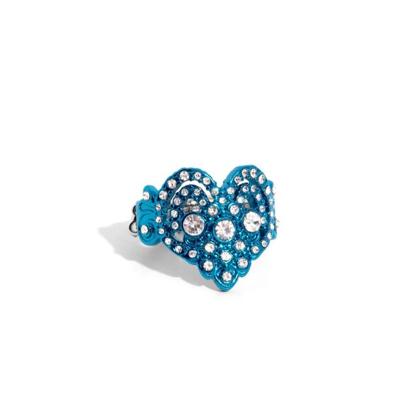 Paparazzi Jewelry Accessories - Gallant Glitter - Blue Ring - NEW!! - Picture 2 of 6